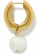 éliou - Brooke Gold-Plated Freshwater Pearl Single Hoop Earring