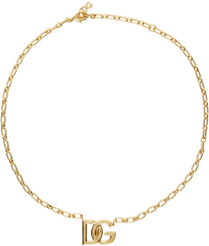 Photo: Dolce & Gabbana Gold Logo Necklace