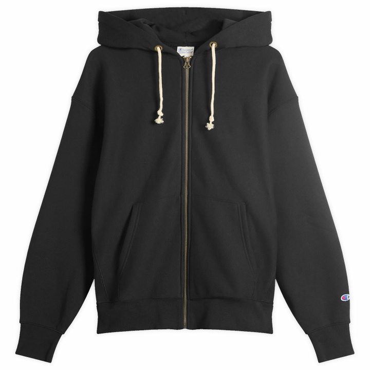 Photo: Champion Men's Reverse Weave Fleece Zip Hoodie in Black