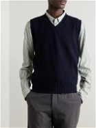Drake's - Brushed Wool Sweater Vest - Blue