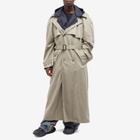 Balenciaga Men's All In Trench Coat in Sand Beige