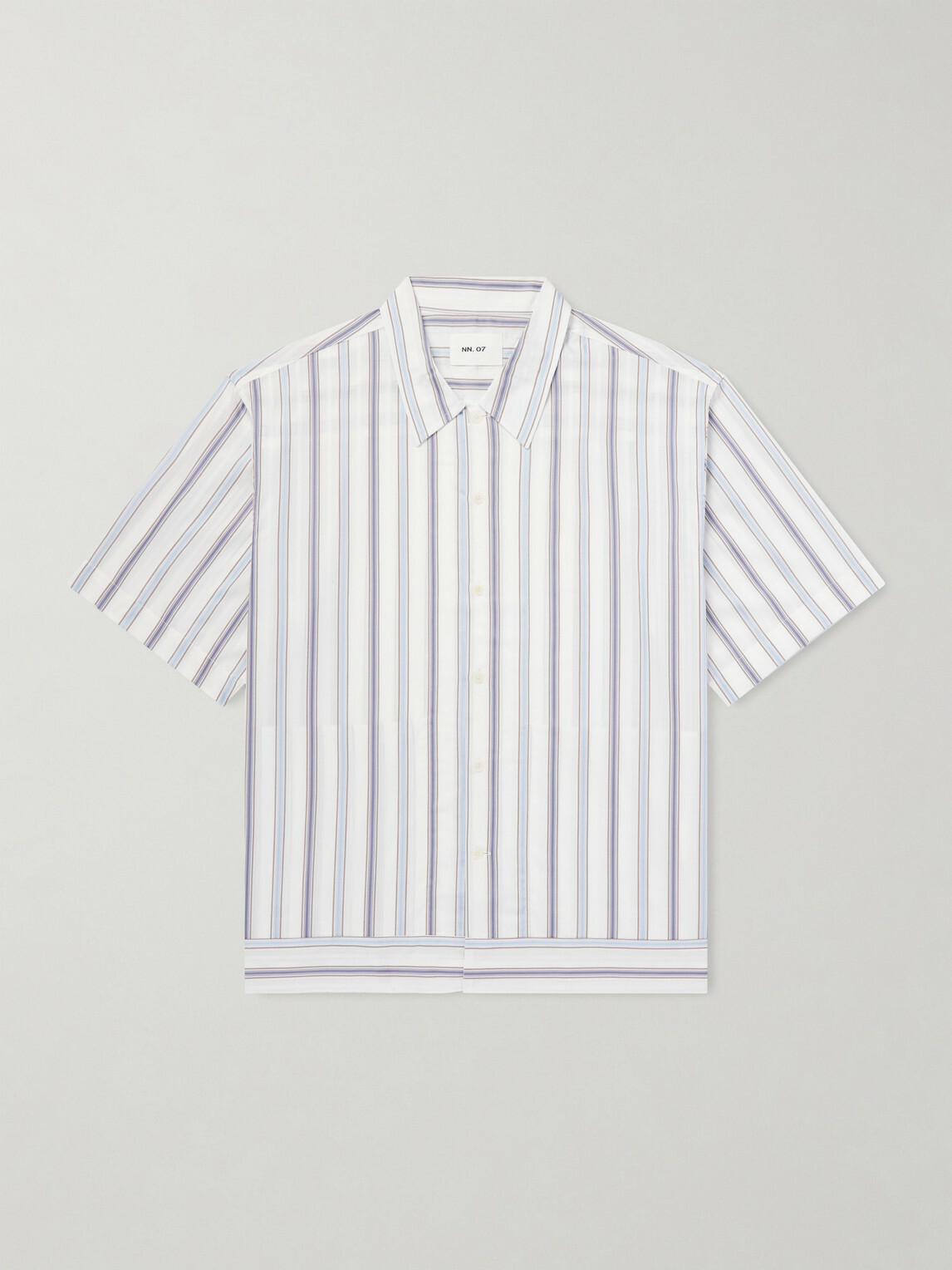 NN07 - Striped Cotton-Poplin Shirt - Blue