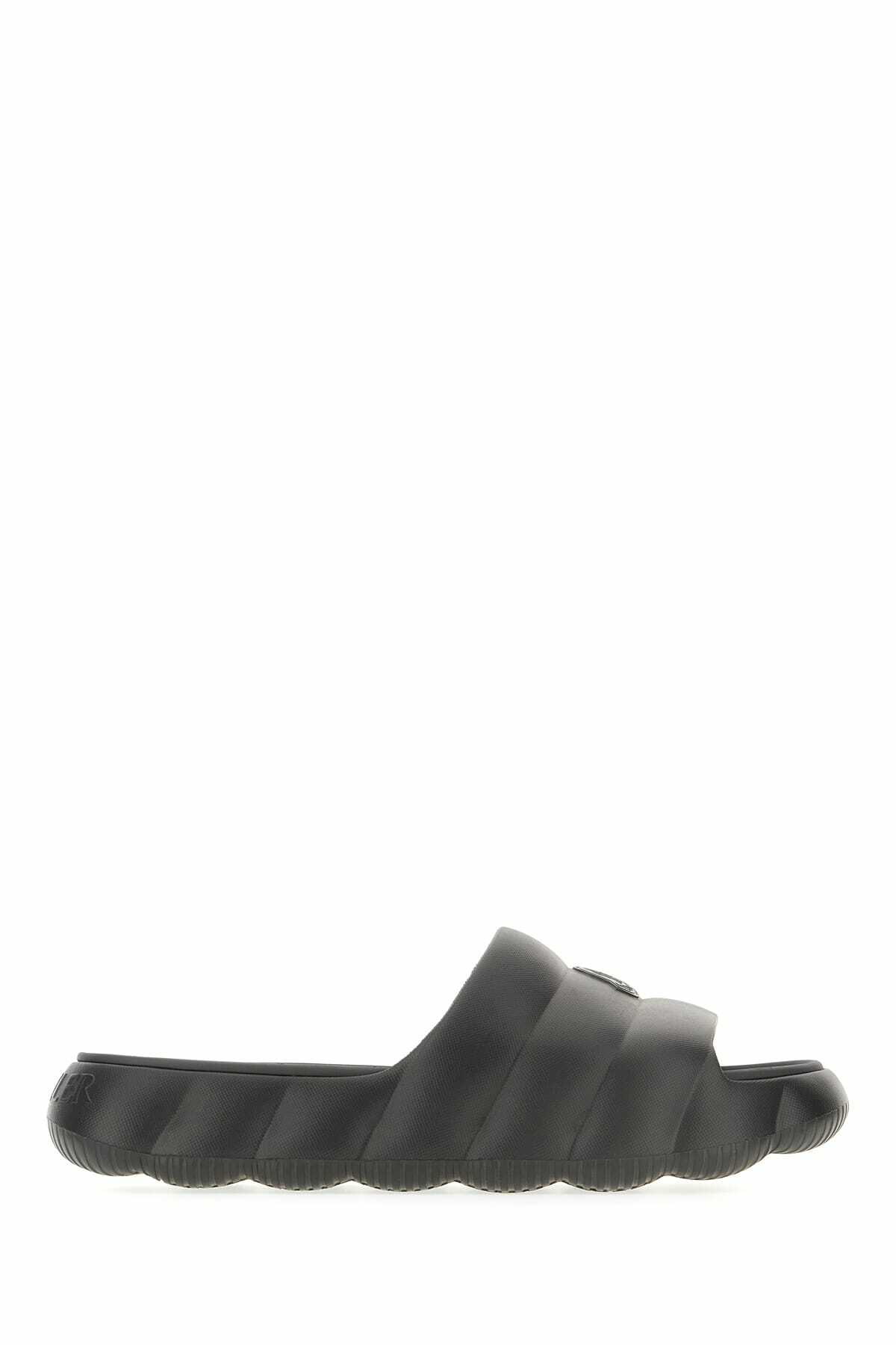 Moncler - Basile Logo-Embossed Striped Rubber Slides - Black