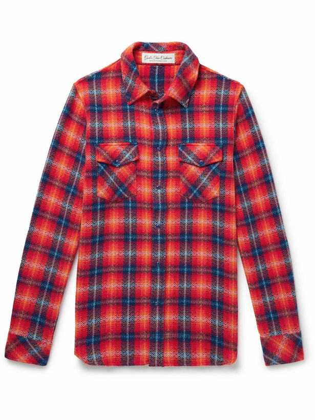 Photo: God's True Cashmere - Checked Cashmere Shirt - Red