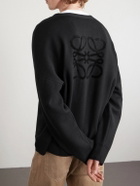 LOEWE - Anagram-Jacquard Wool-Blend Cardigan - Black