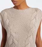 Lisa Yang Signy cable-knit peplum cashmere top