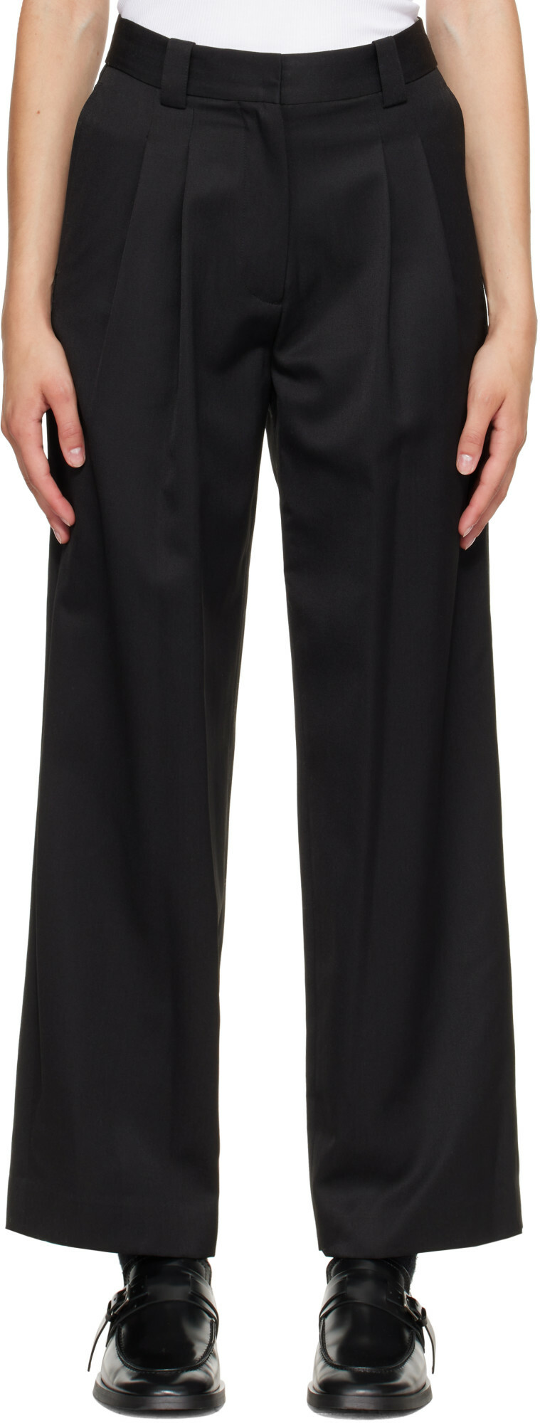 Nothing Written Black Frame Wool Trousers