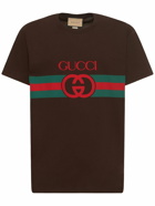 GUCCI - Interlocking G Web Print Cotton T-shirt
