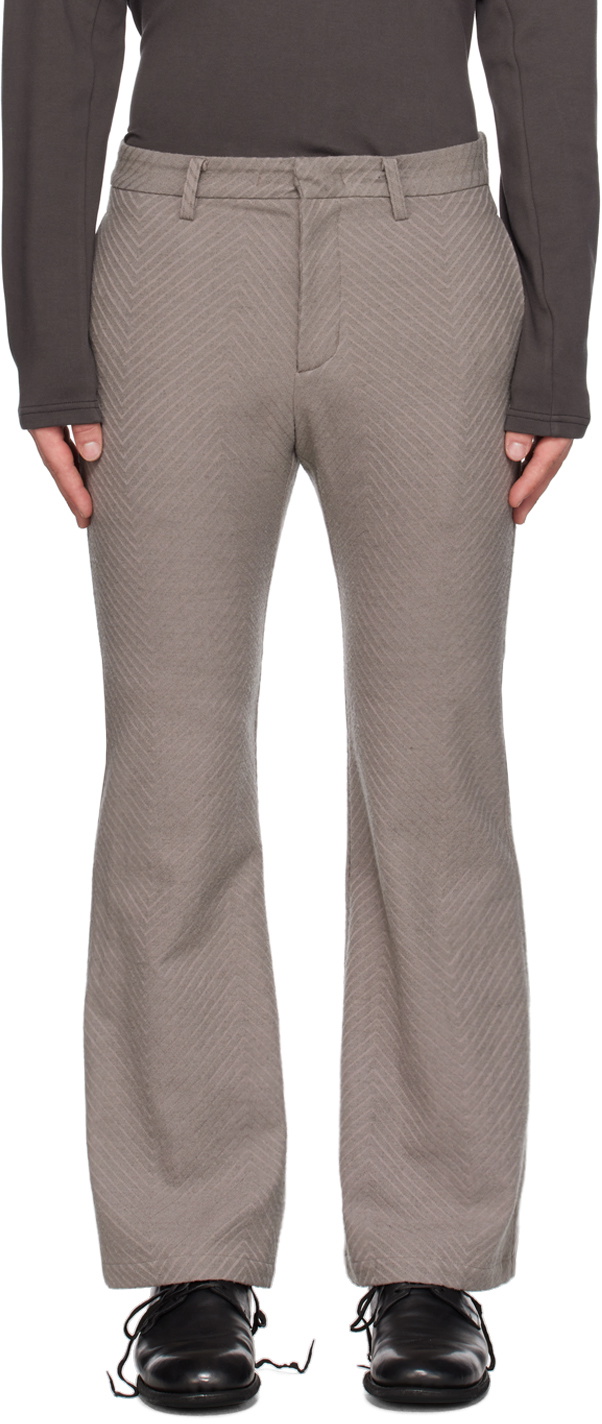 ATTACHMENT Gray Flared Trousers