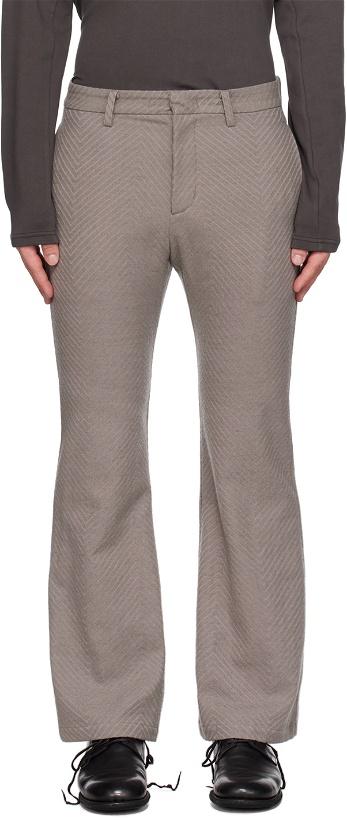 Photo: ATTACHMENT Gray Flared Trousers