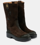 Miu Miu Logo suede ankle boots