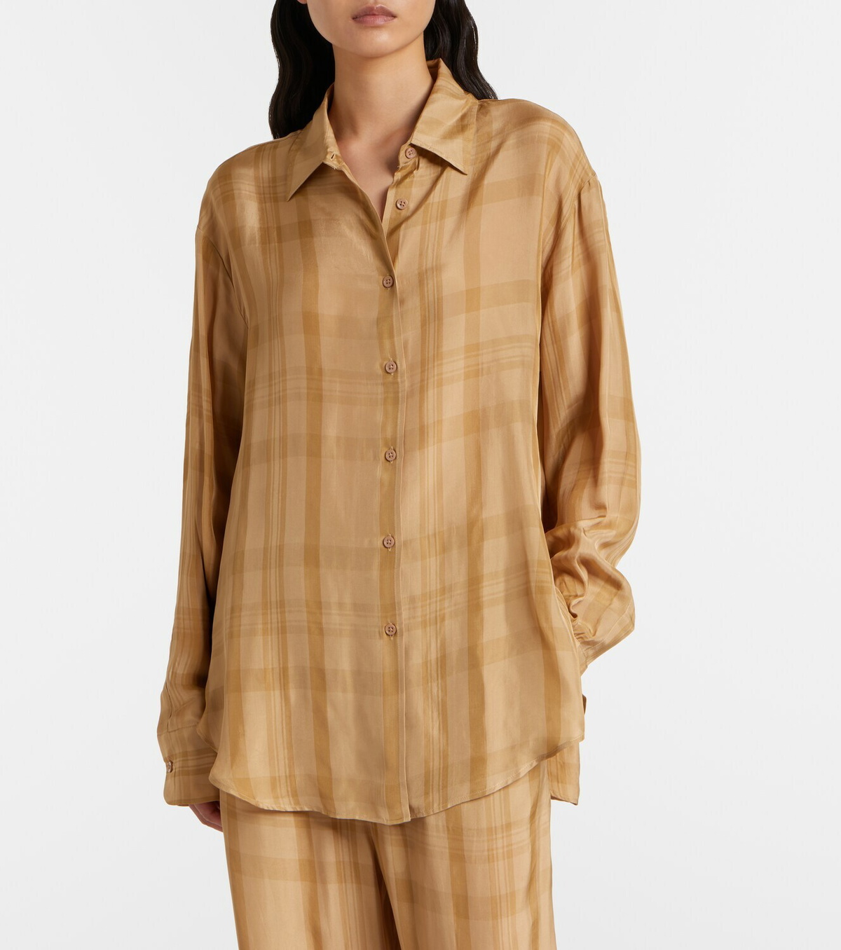 The Frankie Shop Peri checked twill shirt