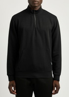 Emporio Armani Half-zip Stretch-jersey Sweatshirt Black