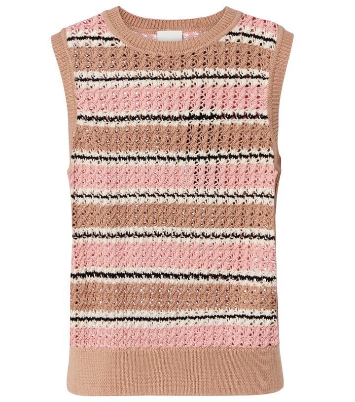 Photo: Varley Deeley striped cotton pointelle top