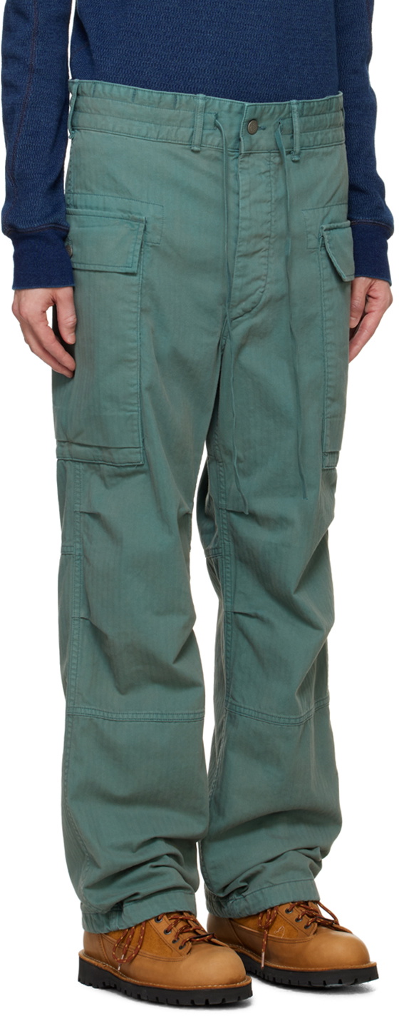 RRL Blue Herringbone Twill Cargo Pants RRL