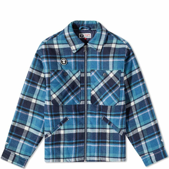 Photo: Men's AAPE Checked Worker Jacket in Blue
