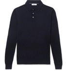 Mr P. - Slim-Fit Merino Wool Polo Shirt - Blue