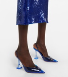 Amina Muaddi - Holli Glass PVC slingback pumps