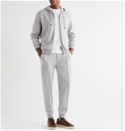 Brunello Cucinelli - Slim-Fit Mélange Cashmere and Cotton-Blend Drawstring Sweatpants - Gray