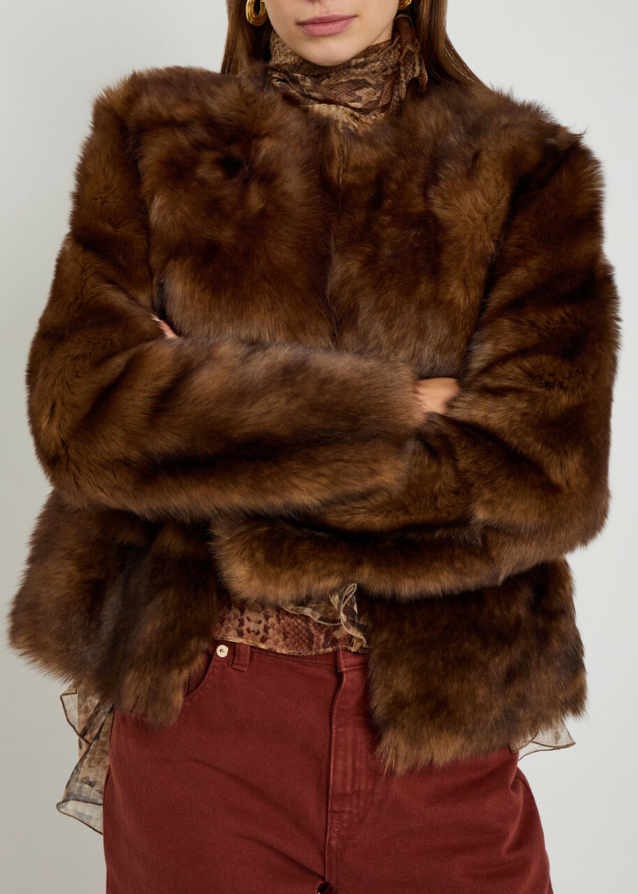 Zimmermann Hypnotic Shearling Jacket Brown