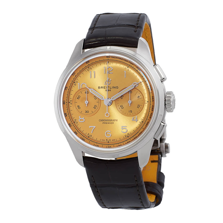 Photo: Breitling Premier B09 Chronograph Champagne Dial Hand Wind Mens Watch AB0930F51H1P1