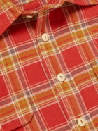 Drake's - HIM Checked Cotton-Flannel Shirt - Red
