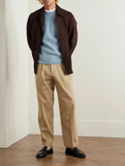Federico Curradi - Straight-Leg Pleated Cotton-Twill Trousers - Neutrals