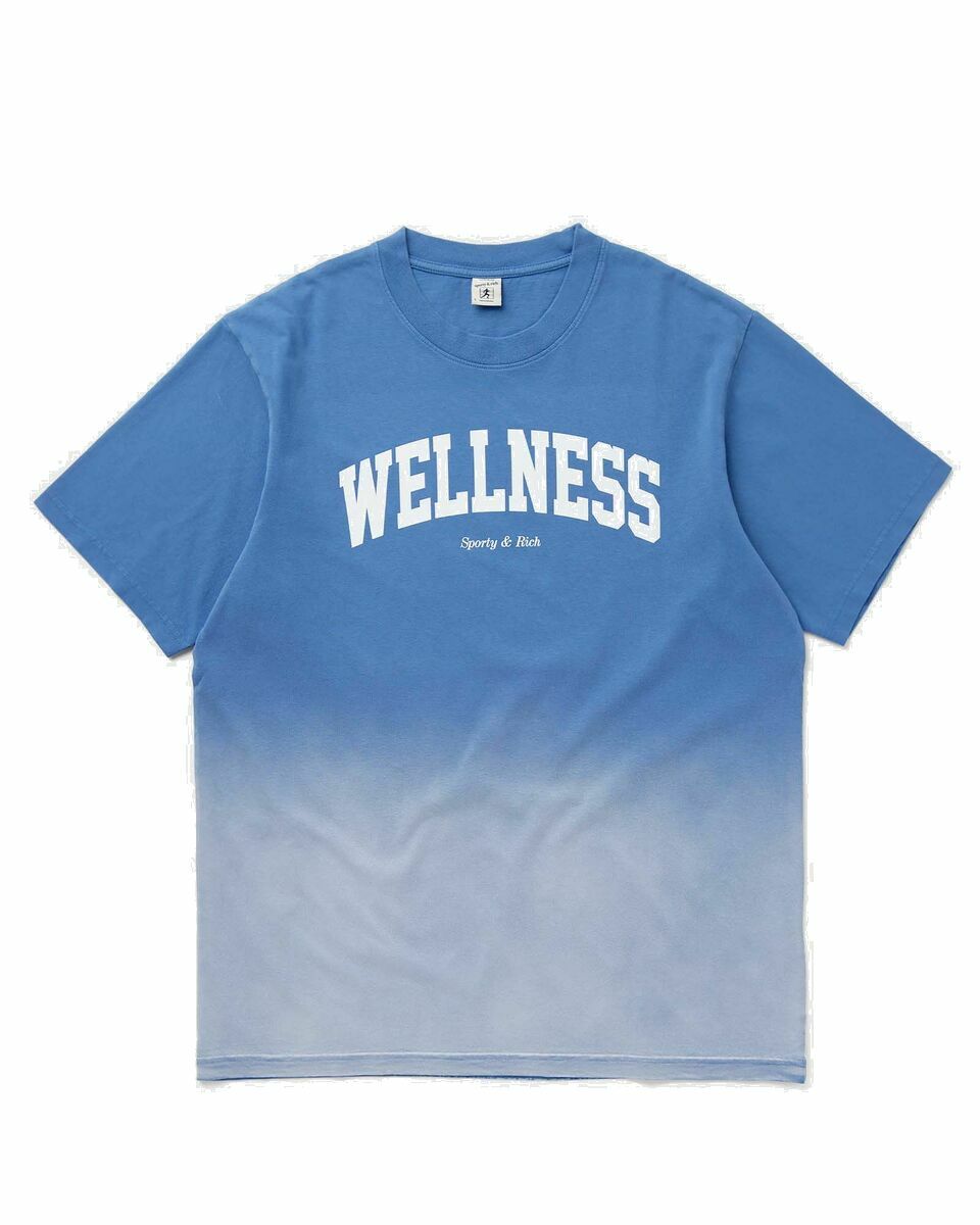 Photo: Sporty & Rich Wellness Ivy T Shirt Dip Dye Blue - Mens - Shortsleeves