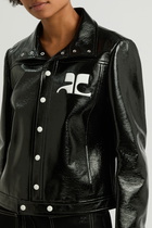 Courrèges Boxy Crinkled Vinyl Jacket Black