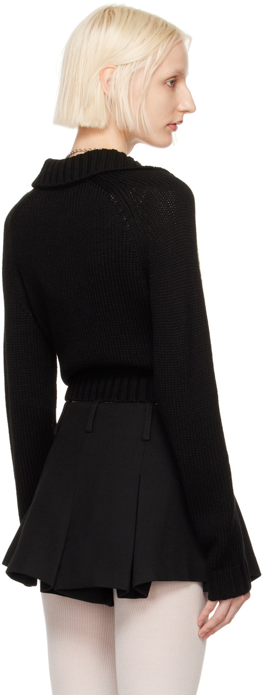 Yuhan Wang Black Rose Intarsia Cardigan