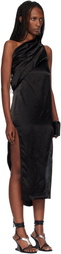 Rick Owens Black Temple Athena Arrowhead Midi Dress