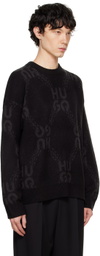 Hugo Black Jacquard Sweater