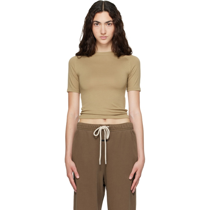 Photo: Fear of God ESSENTIALS Khaki Shrunken Baseball T-shirt