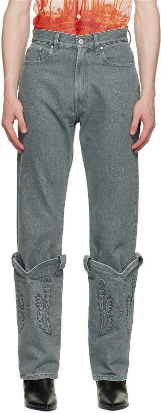 Photo: Y/Project Gray Cowboy Cuff Jeans