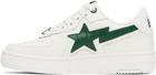 BAPE White & Green 'BAPE' STA Icon #1 Sneakers