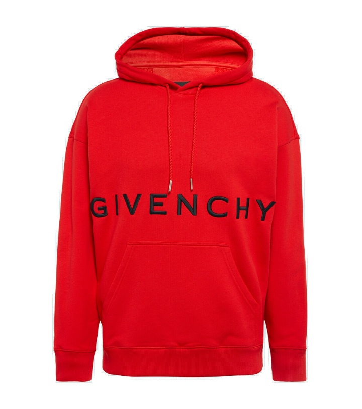 Photo: Givenchy - Logo cotton jersey hoodie