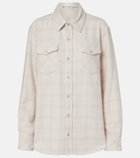 God's True Cashmere Clarity plaid cashmere shirt with quartz