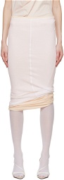 Sportmax White & Pink Fiordi Reversible Midi Skirt