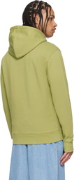 AMI Paris Green Cotton Contrasted Ami de Coeur Hoodie