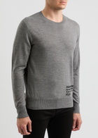 DSQUARED2 Logo-appliqué Wool Jumper Grey