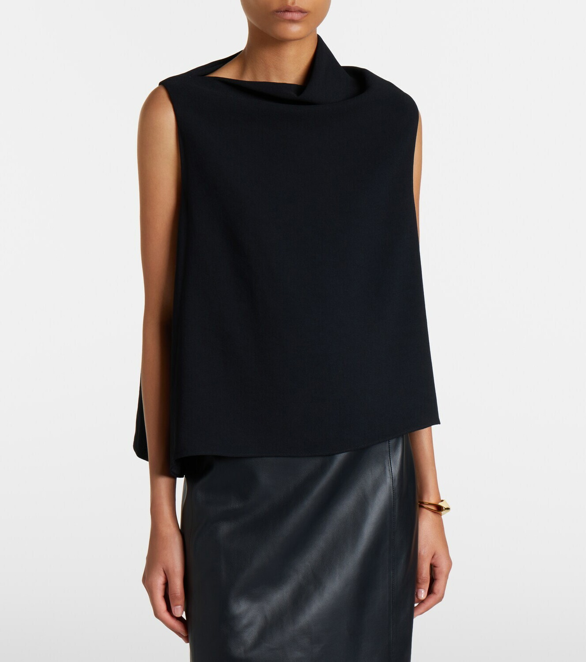 Vince Draped asymmetric crêpe top