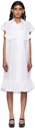 Simone Rocha White Sleeveless Ruffle Bust Detail Midi Dress