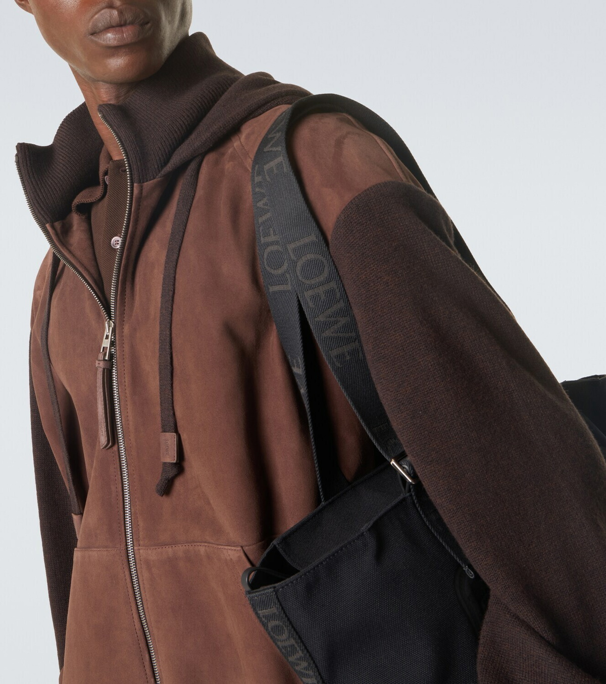 Loewe Flex Medium canvas and suede tote bag