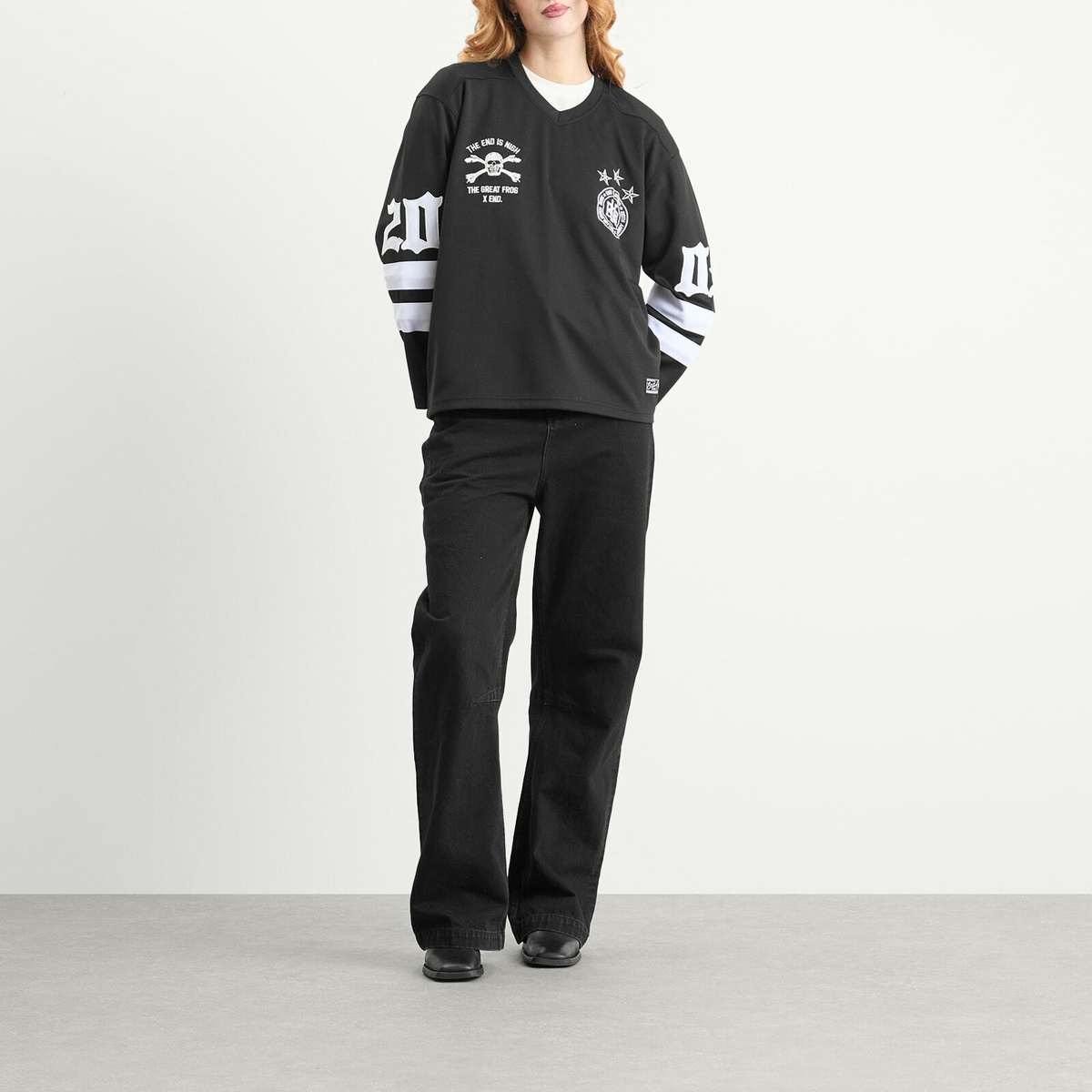 END. x The Great Frog Hockey Jersey in Black