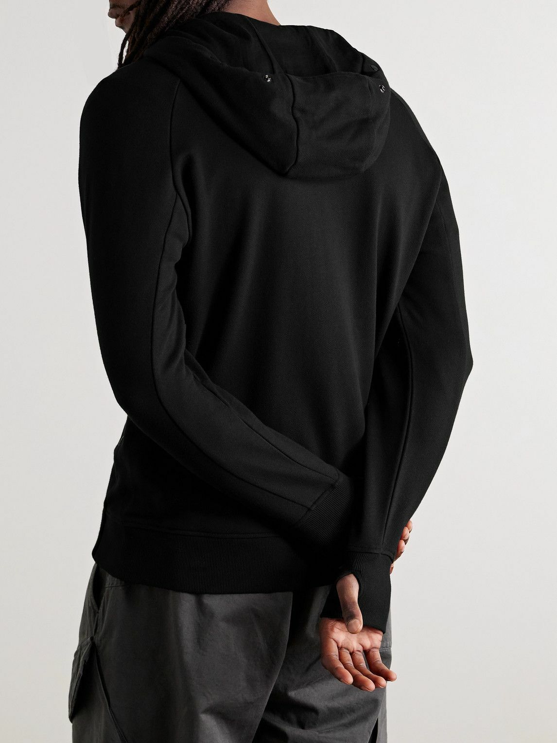 C.P. Company - Goggle Logo-Appliquéd Cotton-Jersey Zip-Up Hoodie - Black