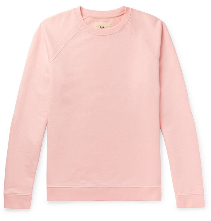 Photo: Folk - Rivet Loopback Cotton-Jersey Sweatshirt - Men - Pastel pink