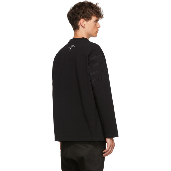 ALMOSTBLACK Black Graphic Long Sleeve T-Shirt