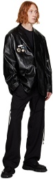 Song for the Mute Black Square Faux-Leather Blazer
