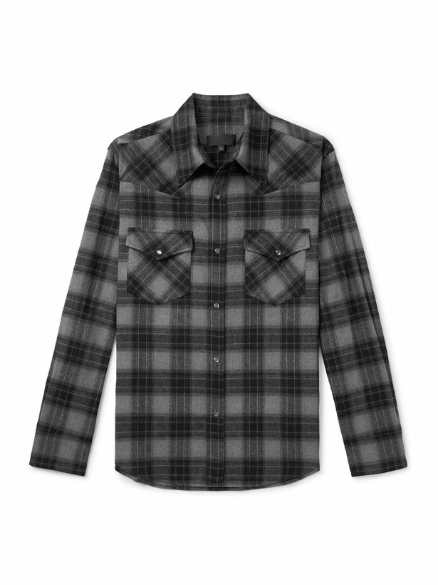 Photo: Nili Lotan - Travis Checked Cotton-Flannel Shirt - Unknown