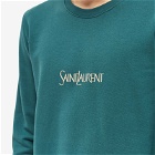 Saint Laurent Men's Vintage Logo Crew Sweat in Olive